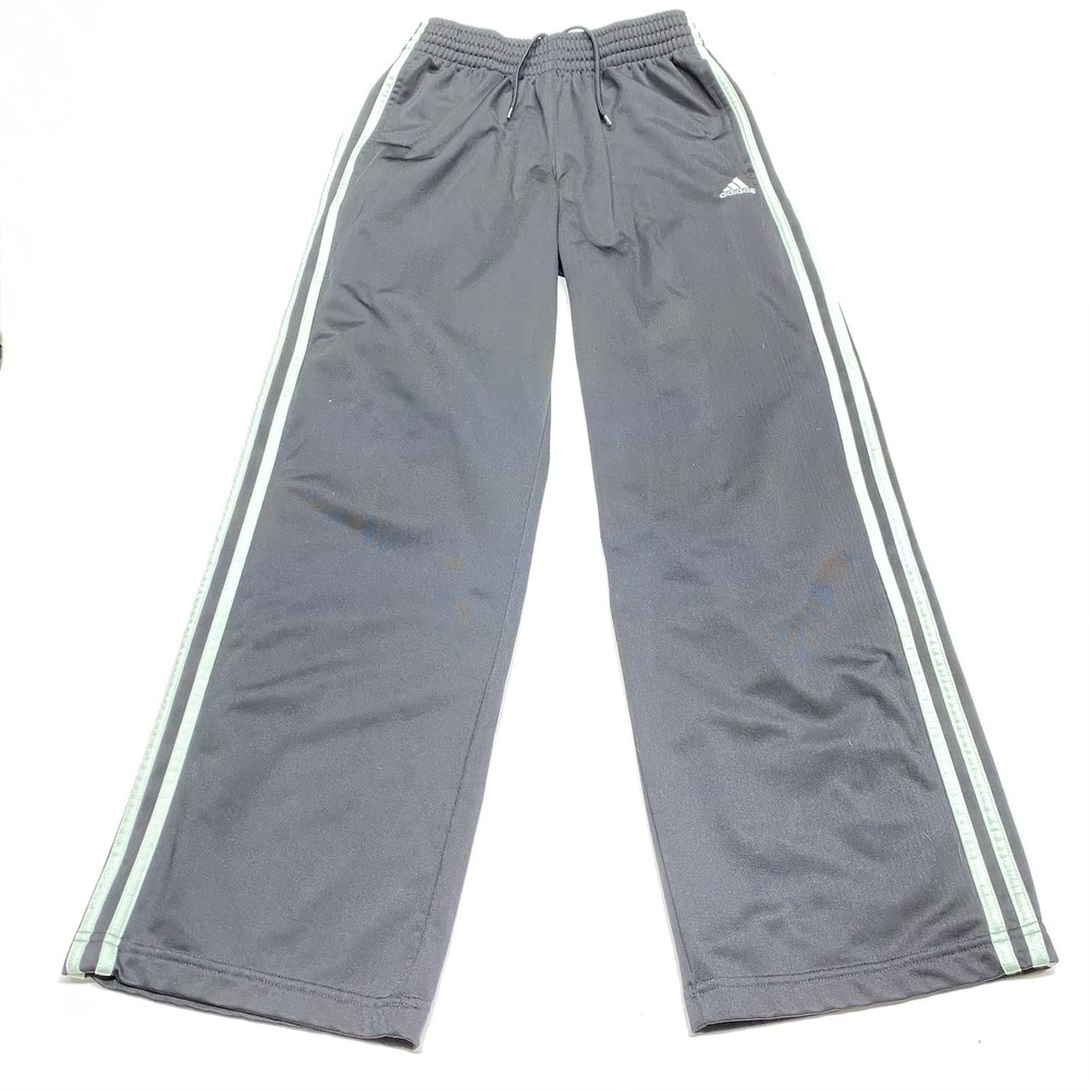 Adidas Men's Black & Green Teal Stripe Track Pants Size Small